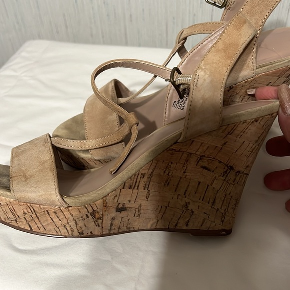Shoes wedges,Charles David brand,beige, upper leather, 6 1/2 M - Picture 4 of 6